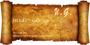 Uttó Géza névjegykártya